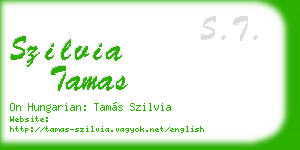 szilvia tamas business card